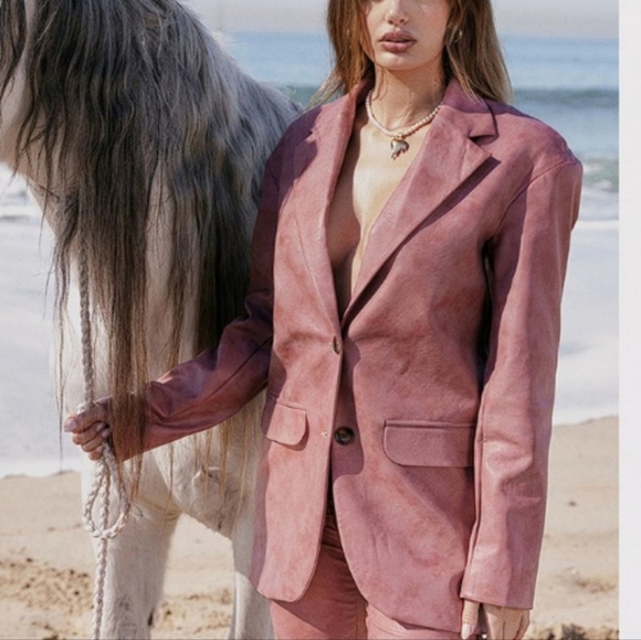 House of CB Keira Blazer Vegan Leather Size Medium New With Tags - Picture 12 of 12